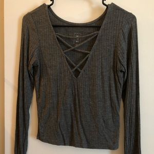 PacSun Long Sleeve Strappy Crop Top